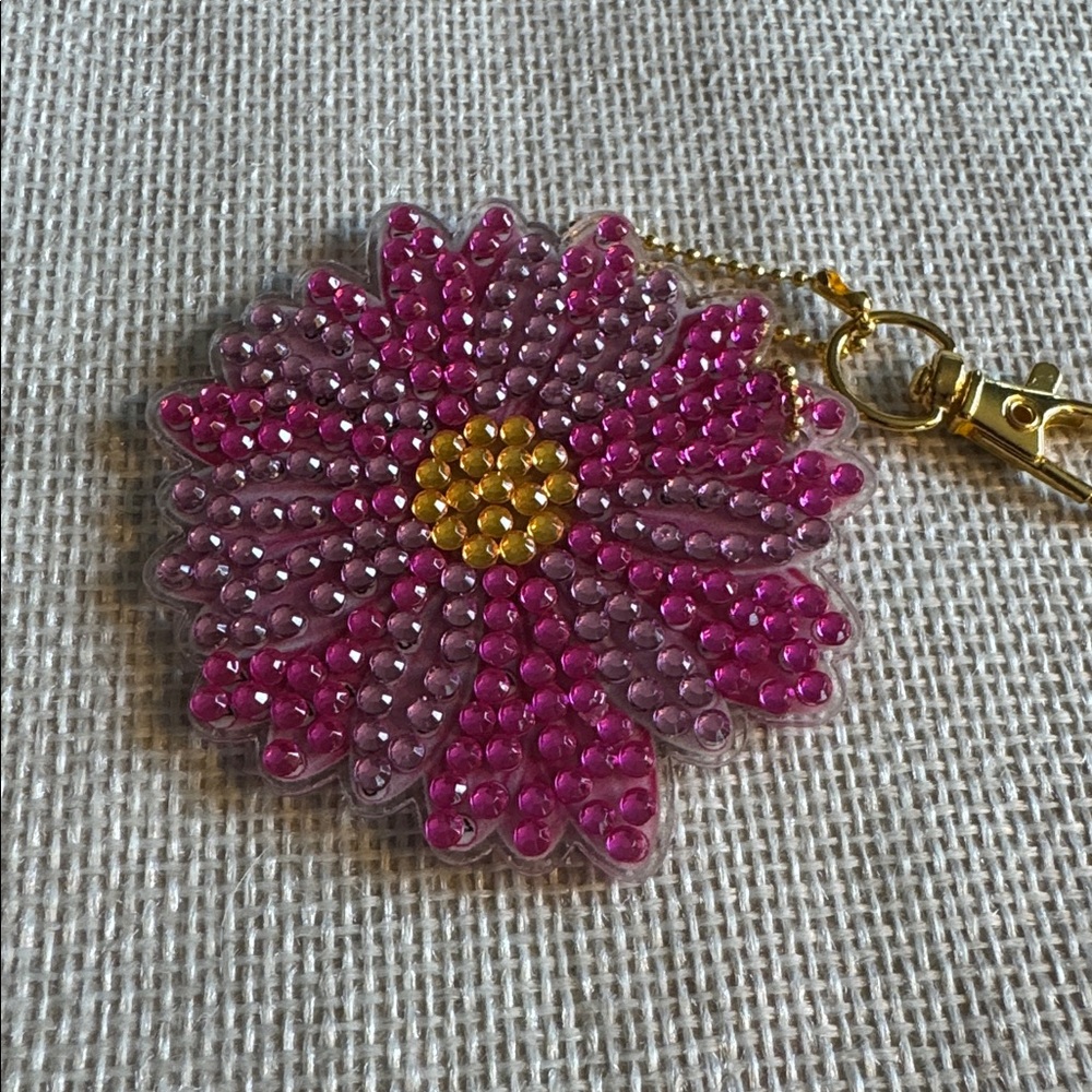 Double-sided Floral Crystal Key Holder/ Ornament/ Purse Bling